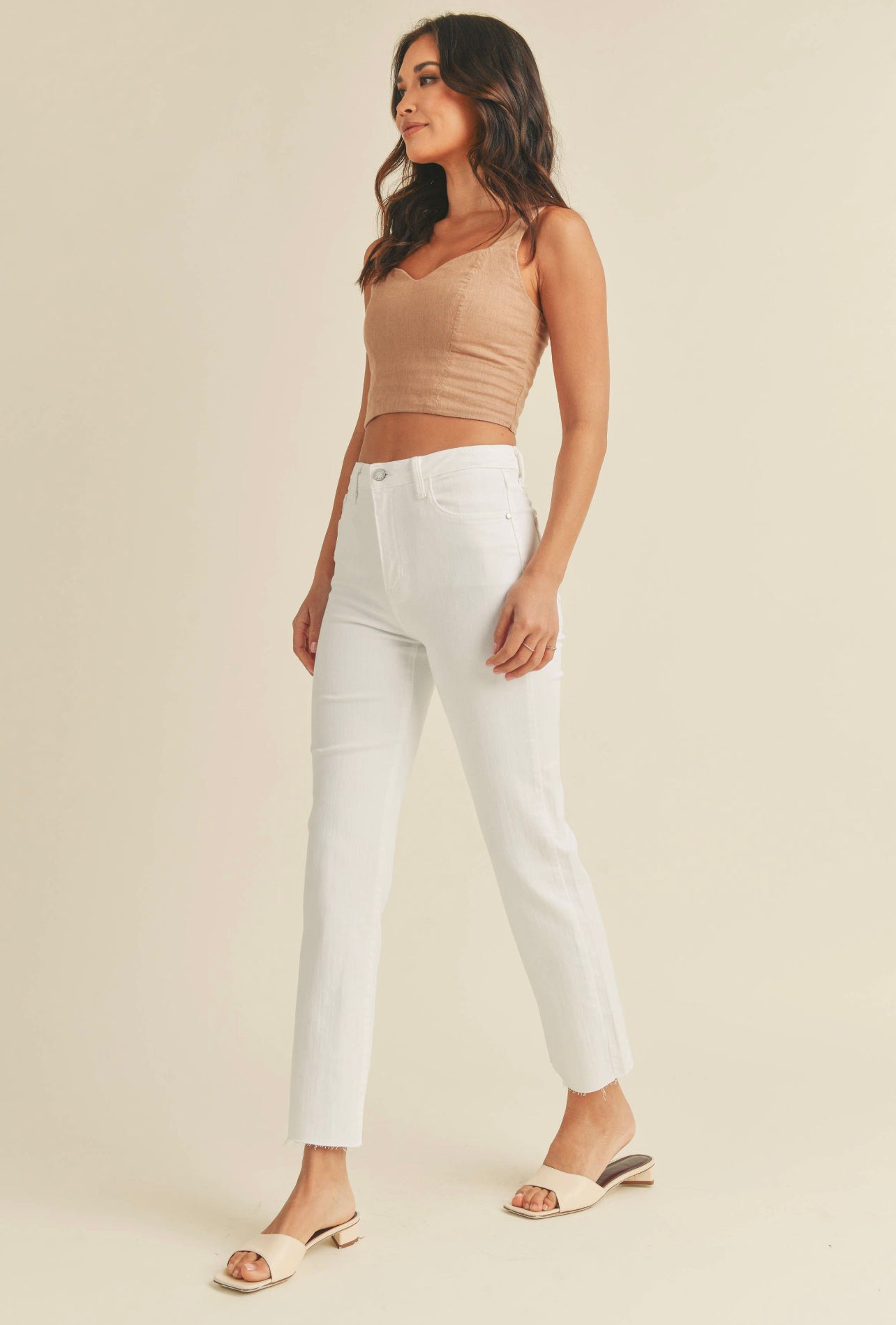 JBD White Cut Off Straight