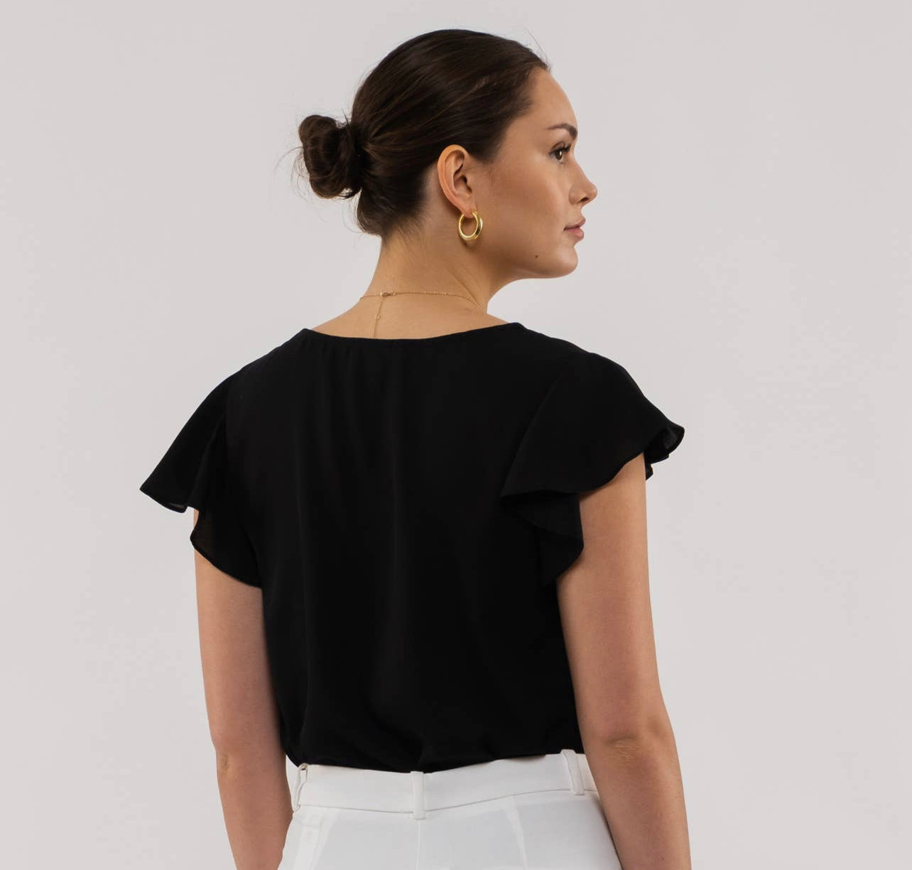 Line Lace V Neck Blouse