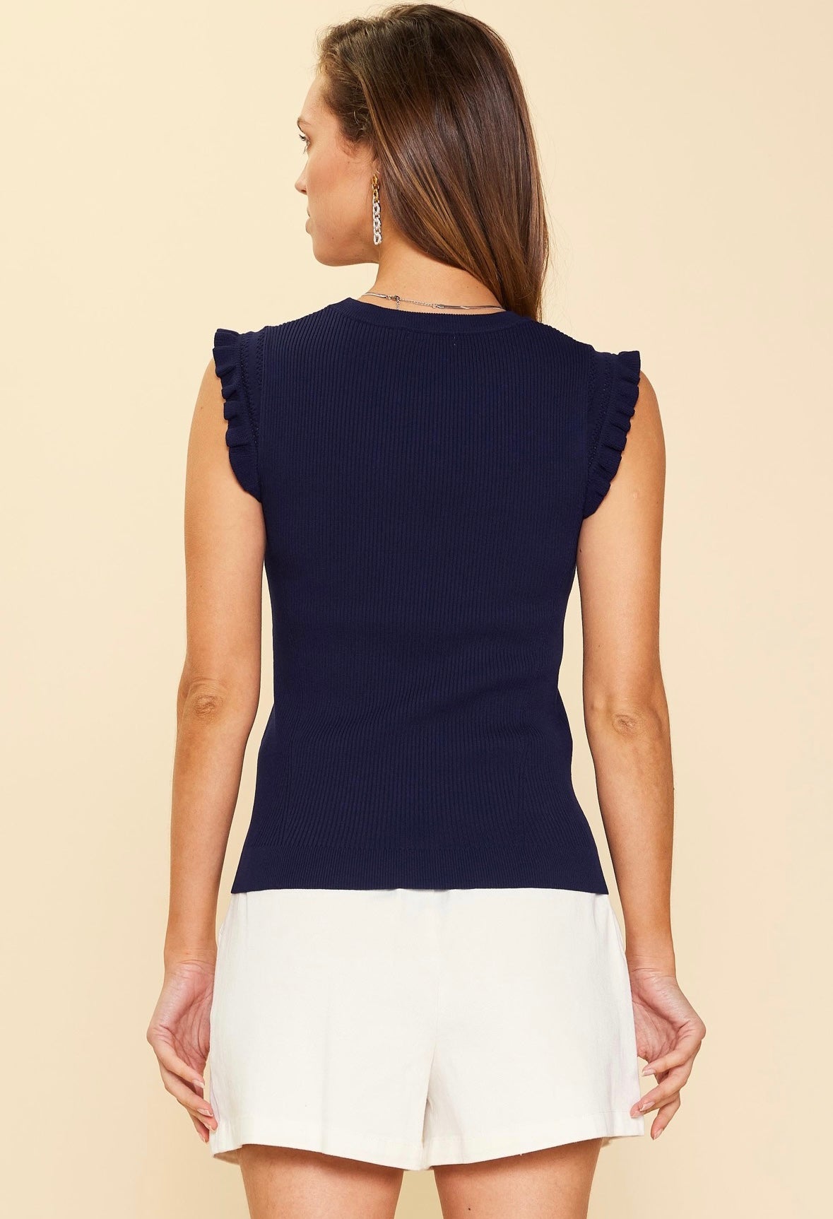 Knit Ruffle Sleeve Top