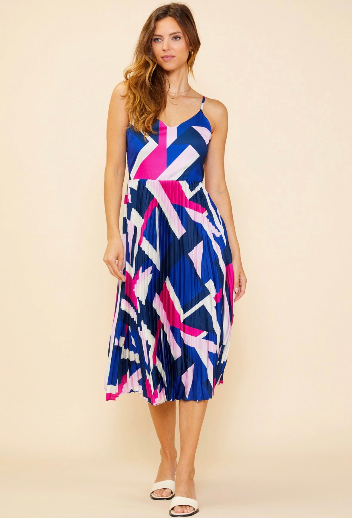 Hyper Geo Pleated Dress