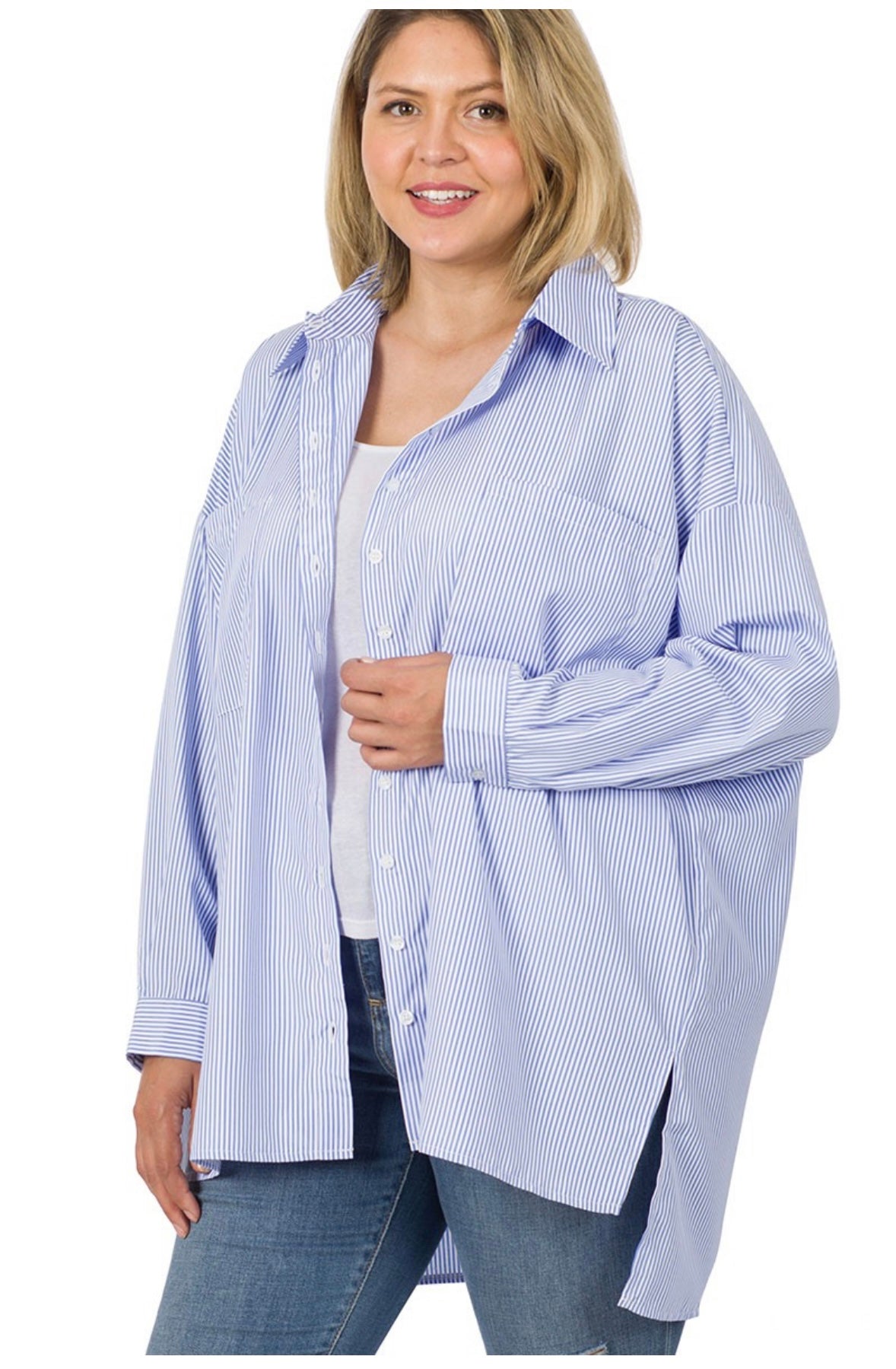 Stripe Button Down Plus