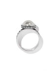 Pebble Dot Pearl Wide Band Ring
