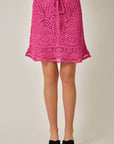 Fuchsia Crochet Ruffled Skirt