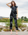 Clara Sunwoo Blossom Sketch Drape Neck Top