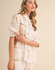 Ladder Trim Button Top & Shorts Set