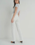 JBD White Flare Jeans w/ Hem Detail