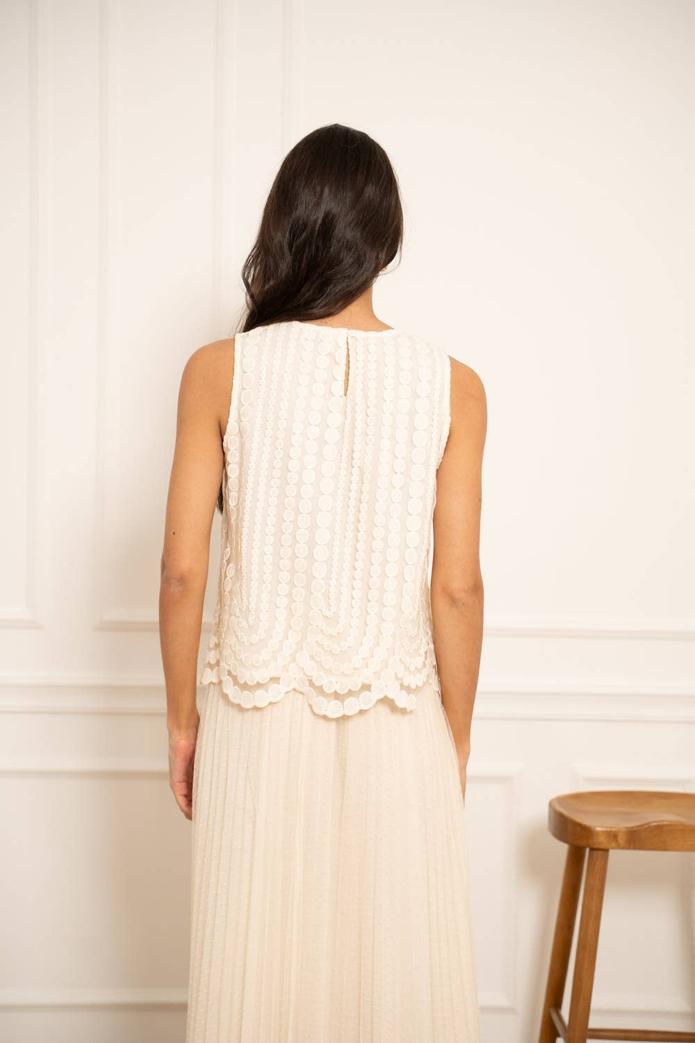Embroidered Tulle Tank