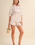 Ladder Trim Button Top & Shorts Set