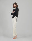 Clara Sunwoo Ribbed Knit Sweater w/ Side Pull Tie Detail