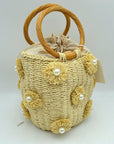 Daisy Straw Bucket Bag