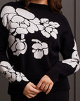 Knit Jacquard Funnel Neck Sweater