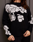 Knit Jacquard Funnel Neck Sweater