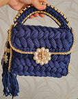 Crochet Clutch Handbag Royal Pearl