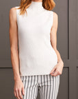 Textured Sleeveless Mock Neck Top