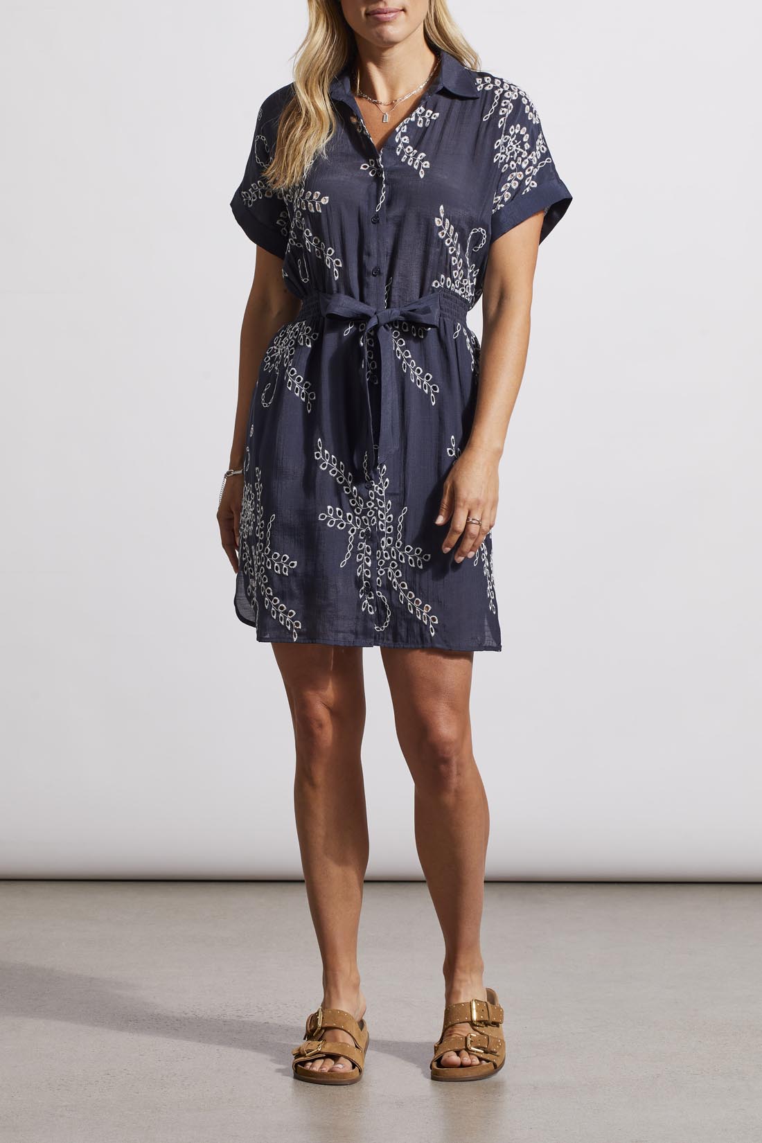 Button Up Dress w/ Embroidery