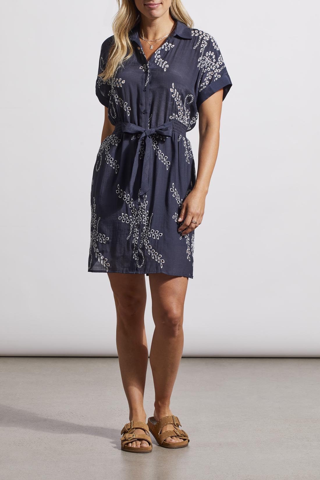 Button Up Dress w/ Embroidery