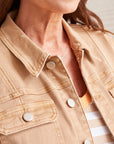 Button Front Jacket w/ Raw Edge