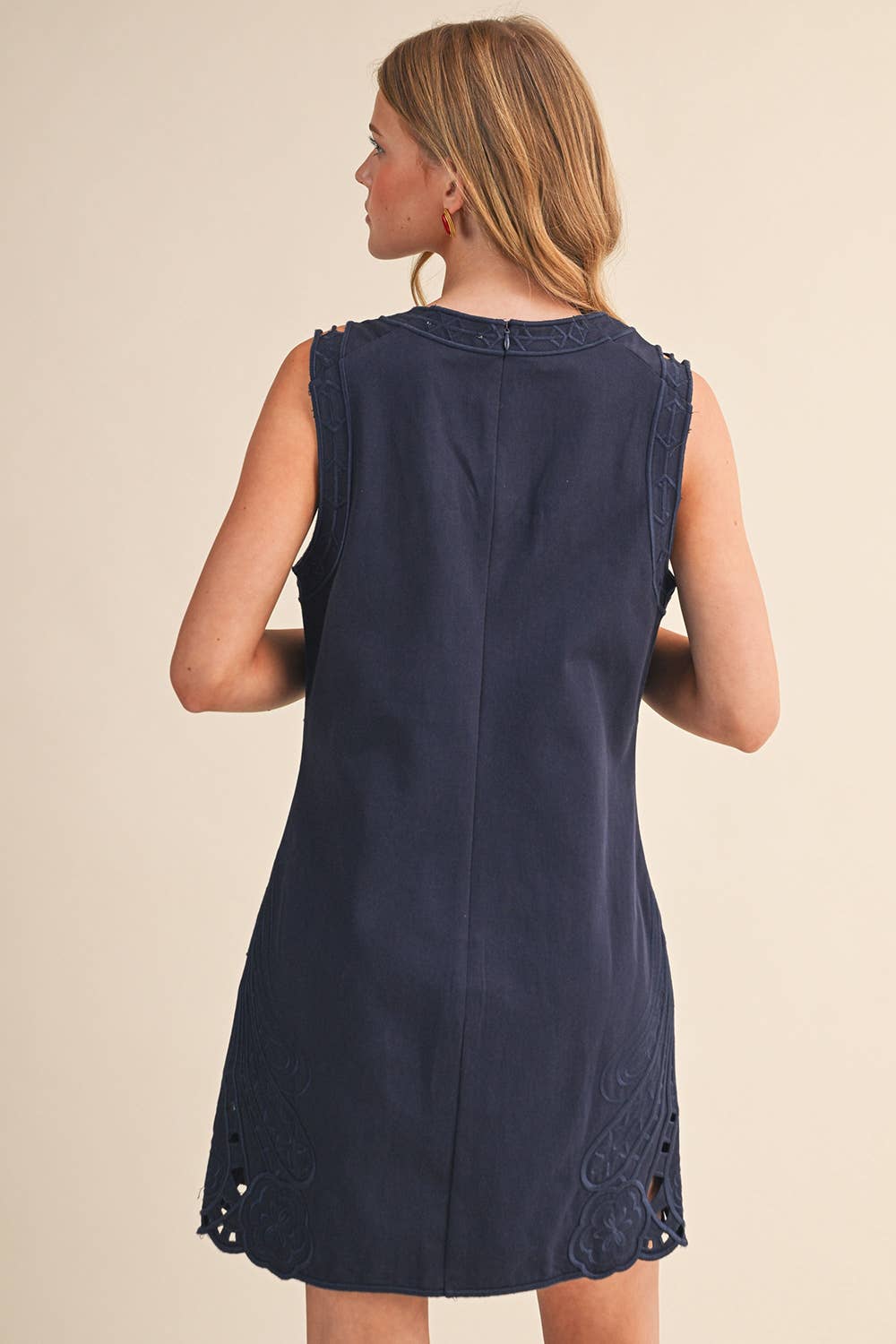 Embroidered Shift Dress