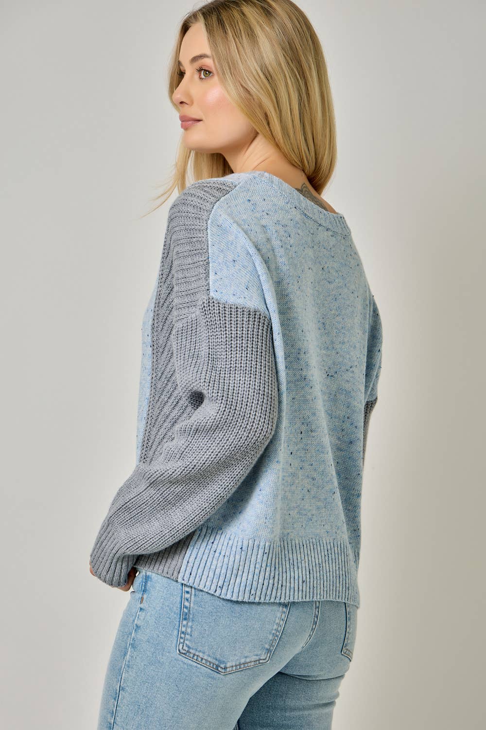 Sky Color Blocked Sweater