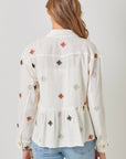 Washed Peplum Jacket Off White