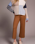 Multi Stripe Boat Neck Sweater