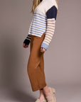 Multi Stripe Boat Neck Sweater