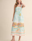 LANDSCAPE PRINT MIDI DRESS