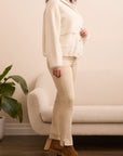 Eyelash Button-Front Elastic Hem Sweater Cardigan