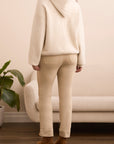 Eyelash Button-Front Elastic Hem Sweater Cardigan
