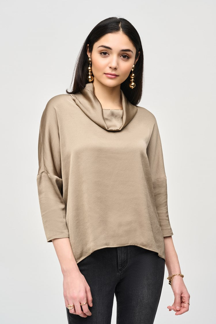 Joseph Ribkoff Satin Cowl Neck Top