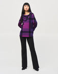 Joseph Ribkoff Tartan Cowl Neck Sweater