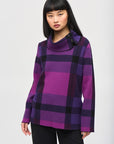 Joseph Ribkoff Tartan Cowl Neck Sweater