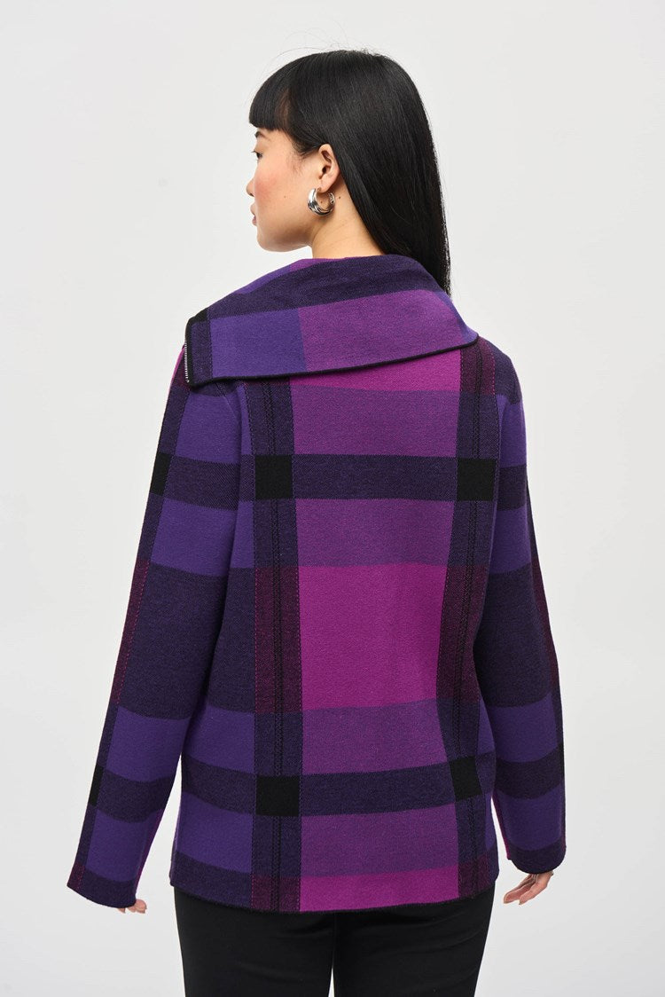 Joseph Ribkoff Tartan Cowl Neck Sweater