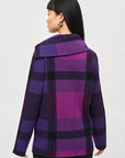 Joseph Ribkoff Tartan Cowl Neck Sweater