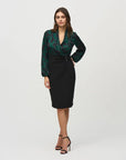 Joseph Ribkoff Knit and Satin Paisley Dress