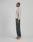 Clara Sunwoo Faux Cashmere Draped V Neck Sweater
