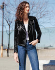 Clara Sunwoo Vinyl Liquid Leather Mix Jacket