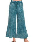 Exposed Seam Flare Hem Pants w/ Pockets