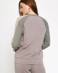 Dusty Lavender & Leopard Raglan Pullover