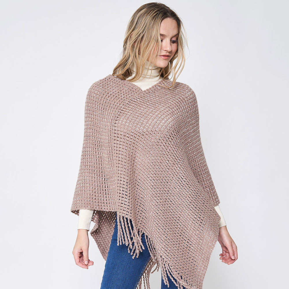 Sequin Fringe Poncho