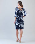 Tulip Cuff Back Tie Dress - Peony Blossom