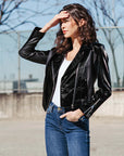 Clara Sunwoo Vinyl Liquid Leather Mix Jacket