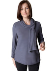 Soft Knit Tie Neck Pullover