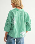 Janice Striped Floral Top