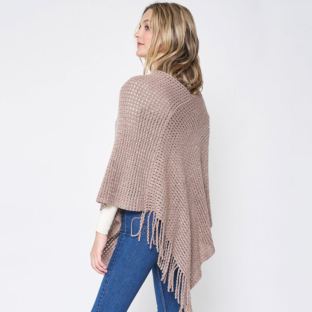 Sequin Fringe Poncho