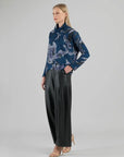 Clara Sunwoo Rose Sketch Turtleneck Sweater w/ Tipped Hem