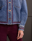 Embroidered Denim Shacket