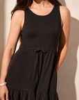Mixmedia Sleeveless Boat Neck Maxi Dress