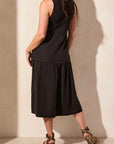Mixmedia Sleeveless Boat Neck Maxi Dress