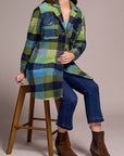 Plaid Notch Collar Jacket